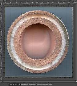 A cross section of in-vessel coil conductor, with a layer of magnesium oxide (MgO) insulation between the external stainless steel jacket and the high conductivity copper conductor (and cooling channel). (Click to view larger version...)