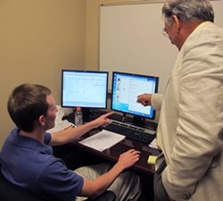 Jacob Clary is working under the guidance of Juan Ferrada to develop a cooling loop model. (Click to view larger version...)