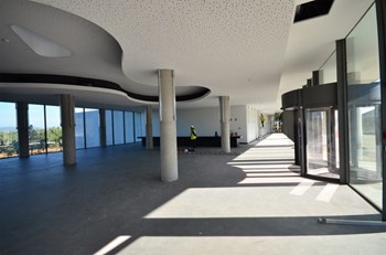 The ITER Headquarters building was completed in August 2012 and was extended by 35 metres two years later. (Click to view larger version...)