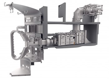 One of the powerful neutral beam systems that will heat up the plasma (the ITER plasma chamber is at left). (Click to view larger version...)