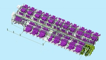 The Magnet Power Conversion buildings play the role of a giant adapter, converting AC power from the grid to DC power that can be used by the ITER magnets. Inside and outside, the buildings are packed with equipment. (Click to view larger version...)