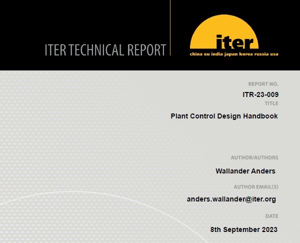 Plant Control Design Handbook - ITER Technical Report (Click to view larger version...)