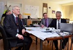 President Bianco (left) looks at ITER from both a global and local perspective. He is seen here in Director-General Motojima's office with Deputy Director-General Carlos Alejaldre, Head of ODG Takayuki Shirao and Head of Communication Michel Claessens.